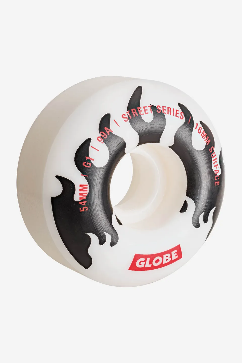 globe-g1-street-wheel-54mm-white-black-flames-99a-4er-pack image 1