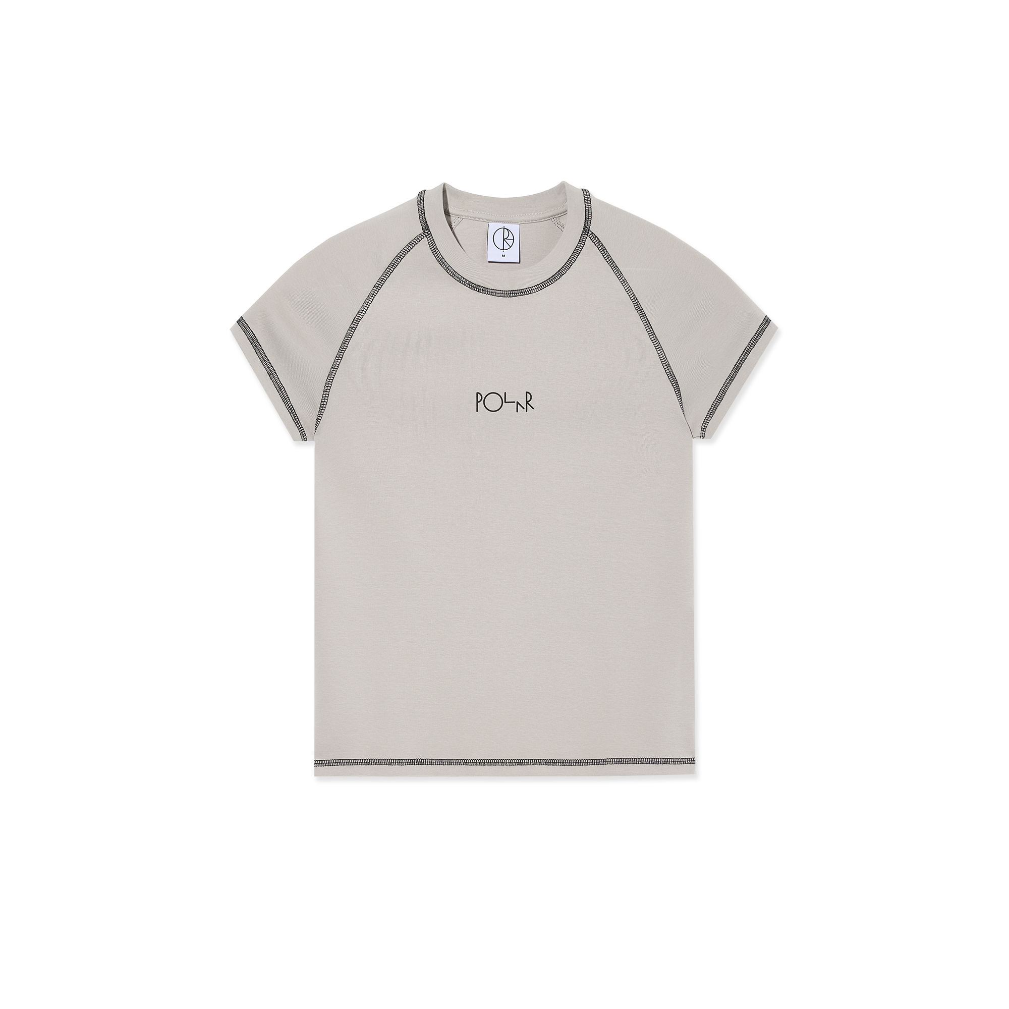 polar-skate-co-baby-tee-script-logo-grau-schwarz-250-gsm-cropped-slim-fit image 1