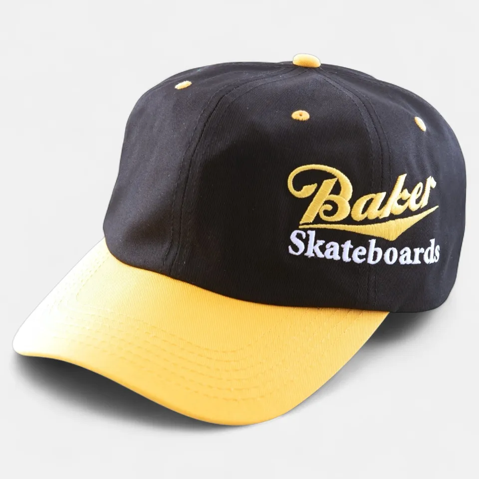 baker-skateboards-cool-place-snapback-black-yellow image 1