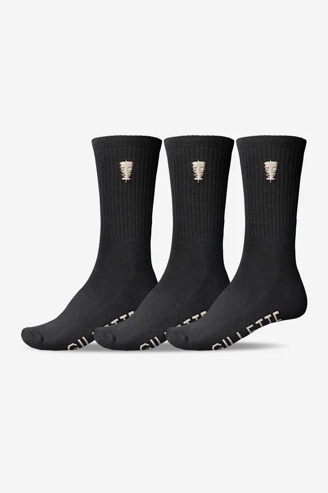 globe-gillette-crew-sock-3-pack-black-white-crew-socken image 1