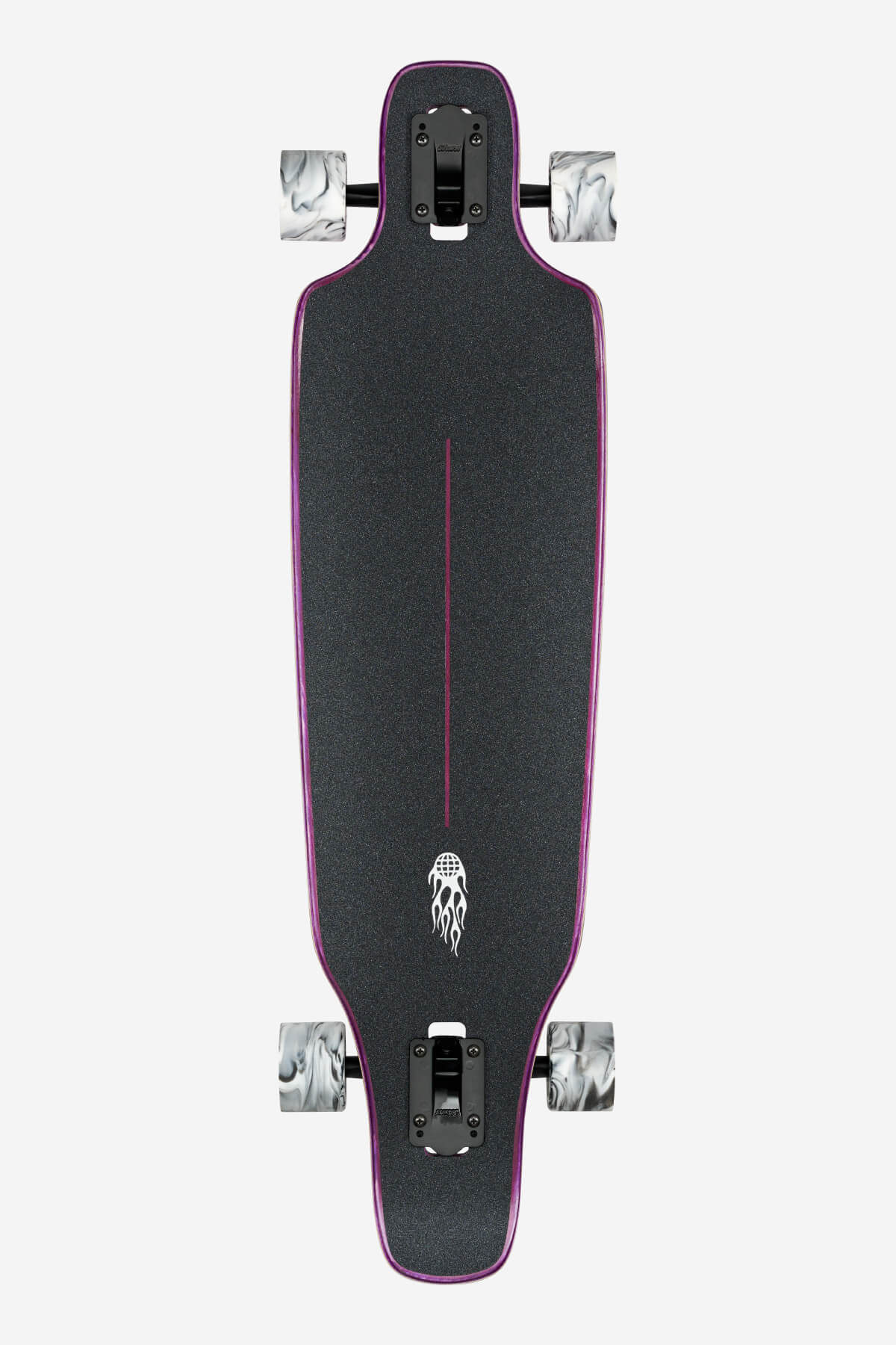 globe-outlier-36-longboard-purple-flames-resin-8-70mm-78a-rollen image 2