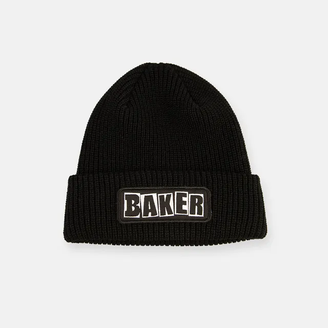 baker-skateboards-brand-logo-black-patch-beanie image 1