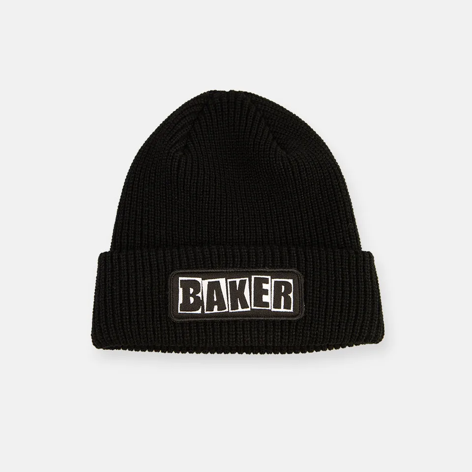baker-skateboards-brand-logo-black-patch-beanie image 1