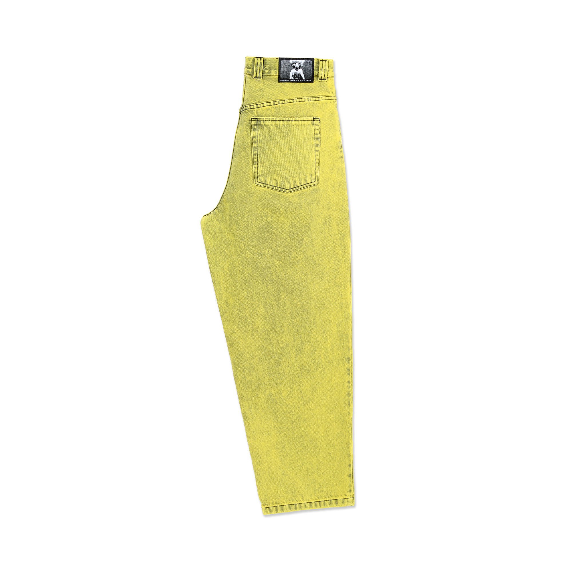 polar-skate-co-big-boy-pants-demon-child-lemon-black-435-gsm-denim-oversized-fit image 2