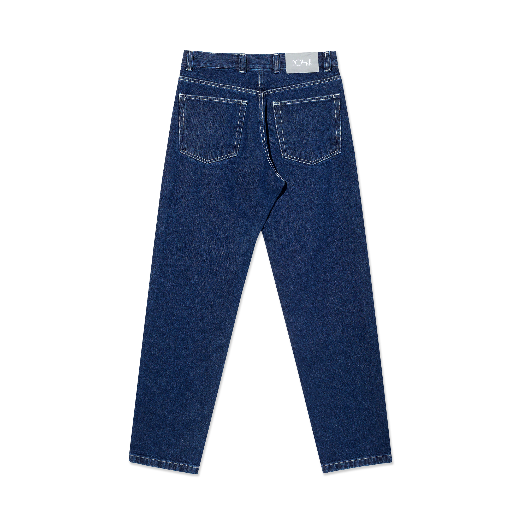 polar-skate-co-89-pants-dark-blue-w-white-stitching-435-gsm-denim-high-waist-str image 2
