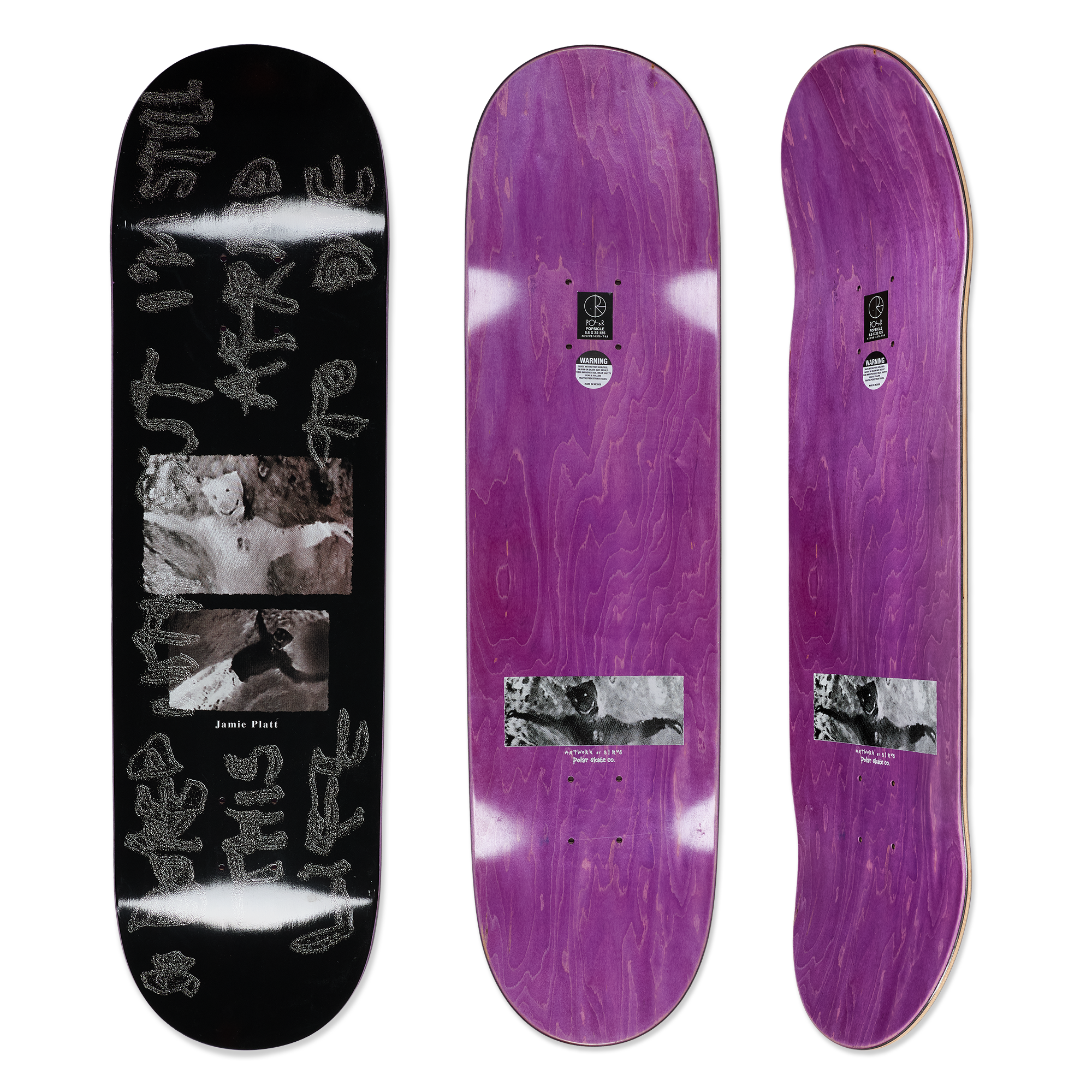 polar-skate-co-deck-jamie-platt-so-bored-black-8-5-skateboard-deck-mit-griptape image 1