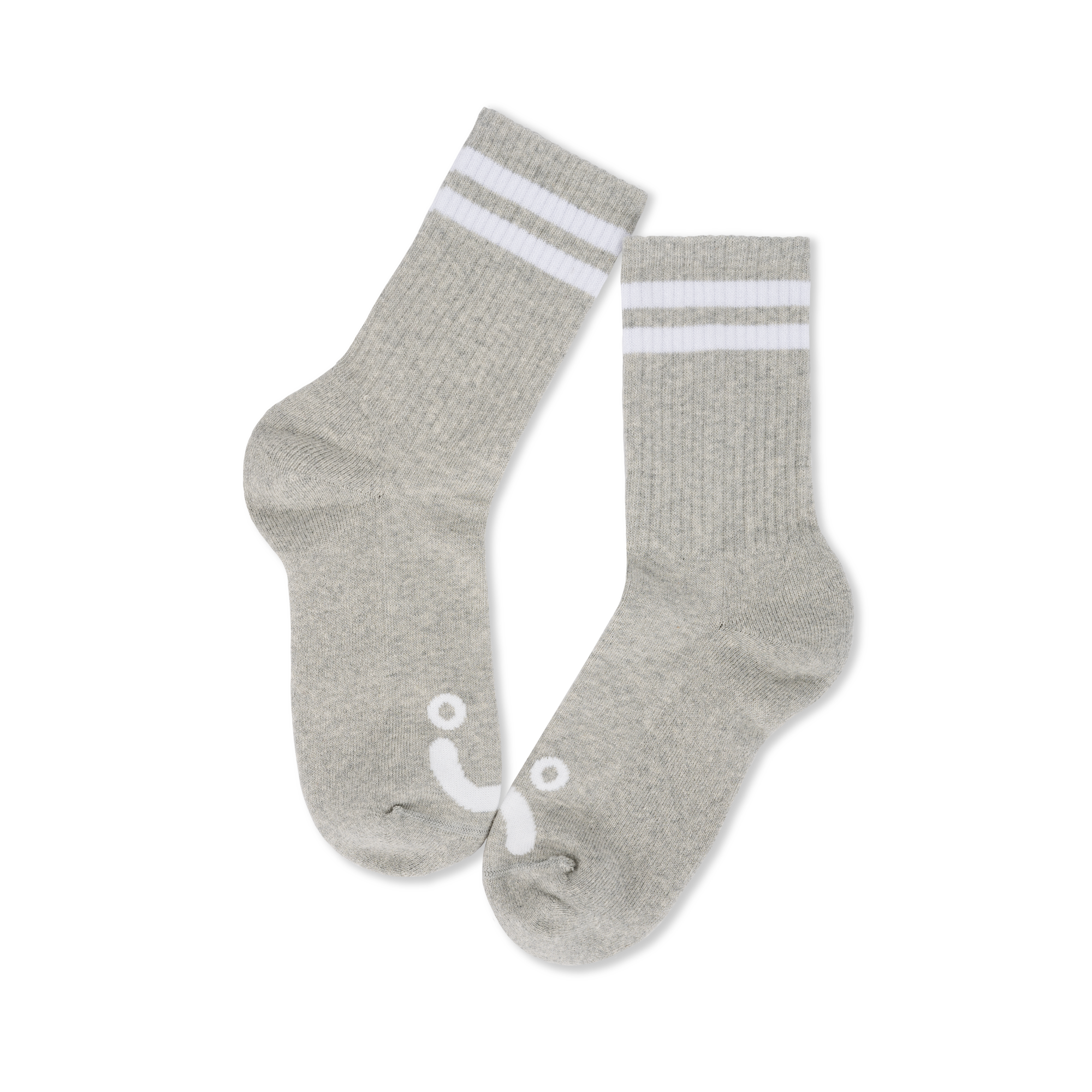 polar-skate-co-rib-socks-happy-sad-heather-grey-white-crew-socken image 2