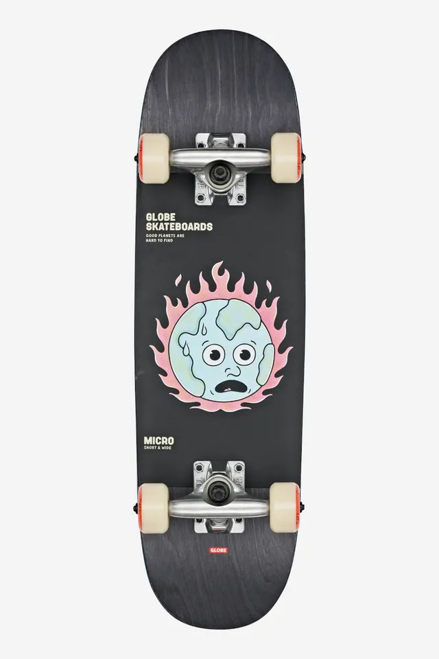 globe-kids-softie-83-micro-7-125-komplett-skateboard-black-in-flames-kinder image 1