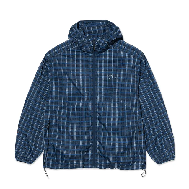 polar-skate-co-chase-light-shell-jacket-blue-check-packable-regenjacke-pu-600-80 image 1