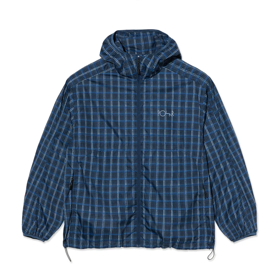 polar-skate-co-chase-light-shell-jacket-blue-check-packable-regenjacke-pu-600-80 image 1