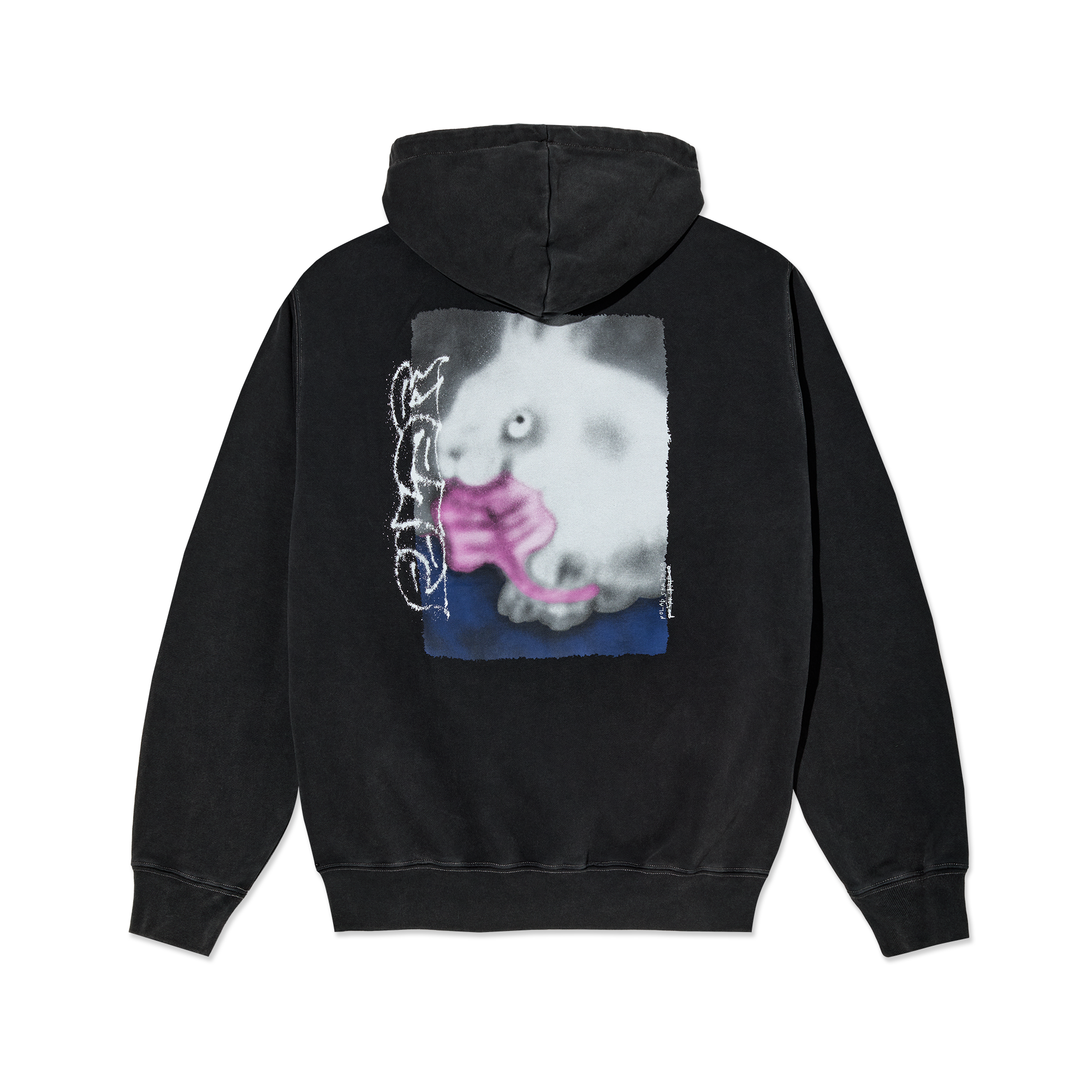 polar-skate-co-dave-hoodie-silver-black-350-gsm-fleece-rabbit-artwork image 2