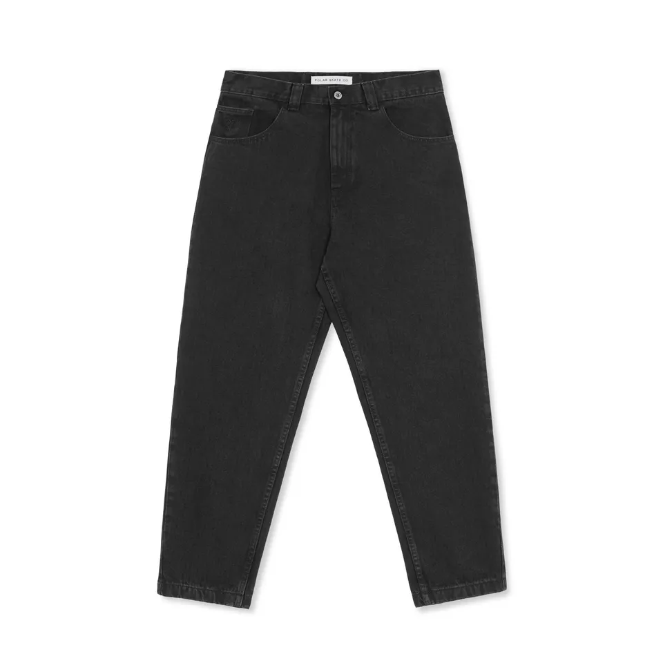 polar-skate-co-92-pants-pitch-black-denim-435-gsm-semi-baggy-fit image 1