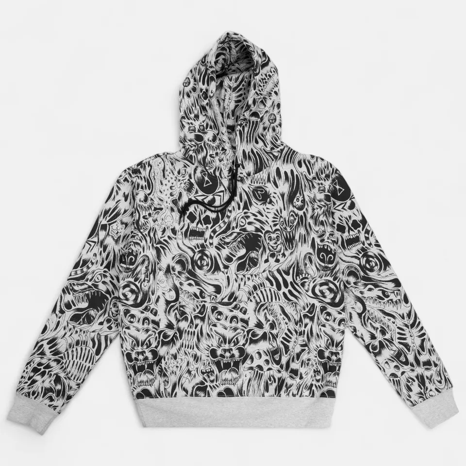 baker-skateboards-nightmare-hoodie-heather-grey image 1