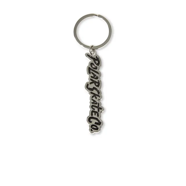 polar-skate-co-keychain-surf-logo-silver-black-zinklegende-mit-emaille-10-x-3-cm image 1