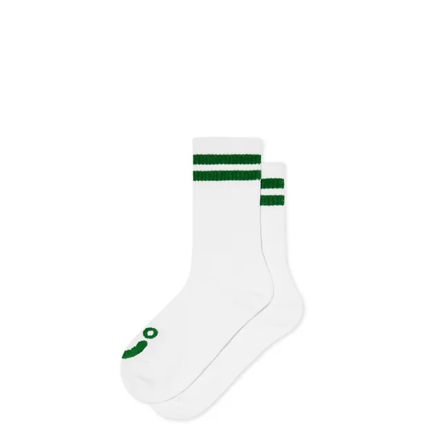 polar-skate-co-rib-socks-happy-sad-white-green-over-the-calf-socken image 1