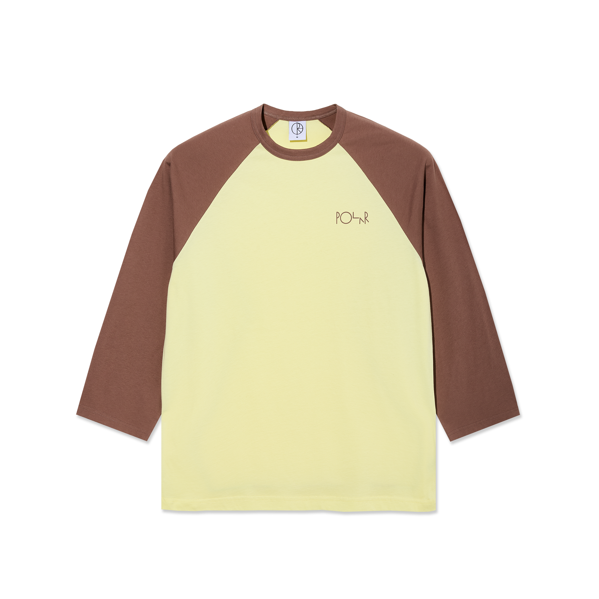 polar-skate-co-3-4-sleeve-tee-cinnamon-light-yellow-raglan-shirt image 1
