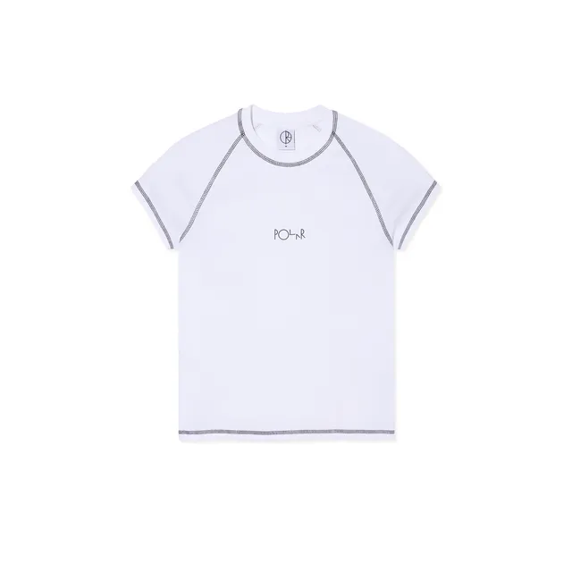 polar-skate-co-baby-tee-script-logo-white-graphite-250-gsm-crop-t-shirt-mit-ragl image 1