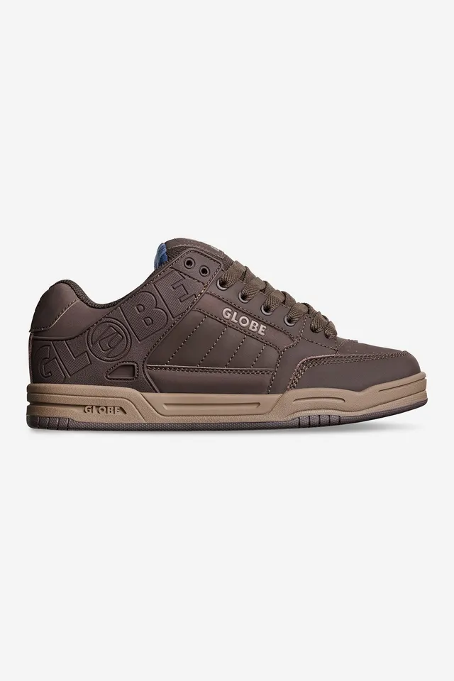 globe-tilt-skateschuh-brown-blue-tartan-action-nubuck-strobo-cupsole image 1