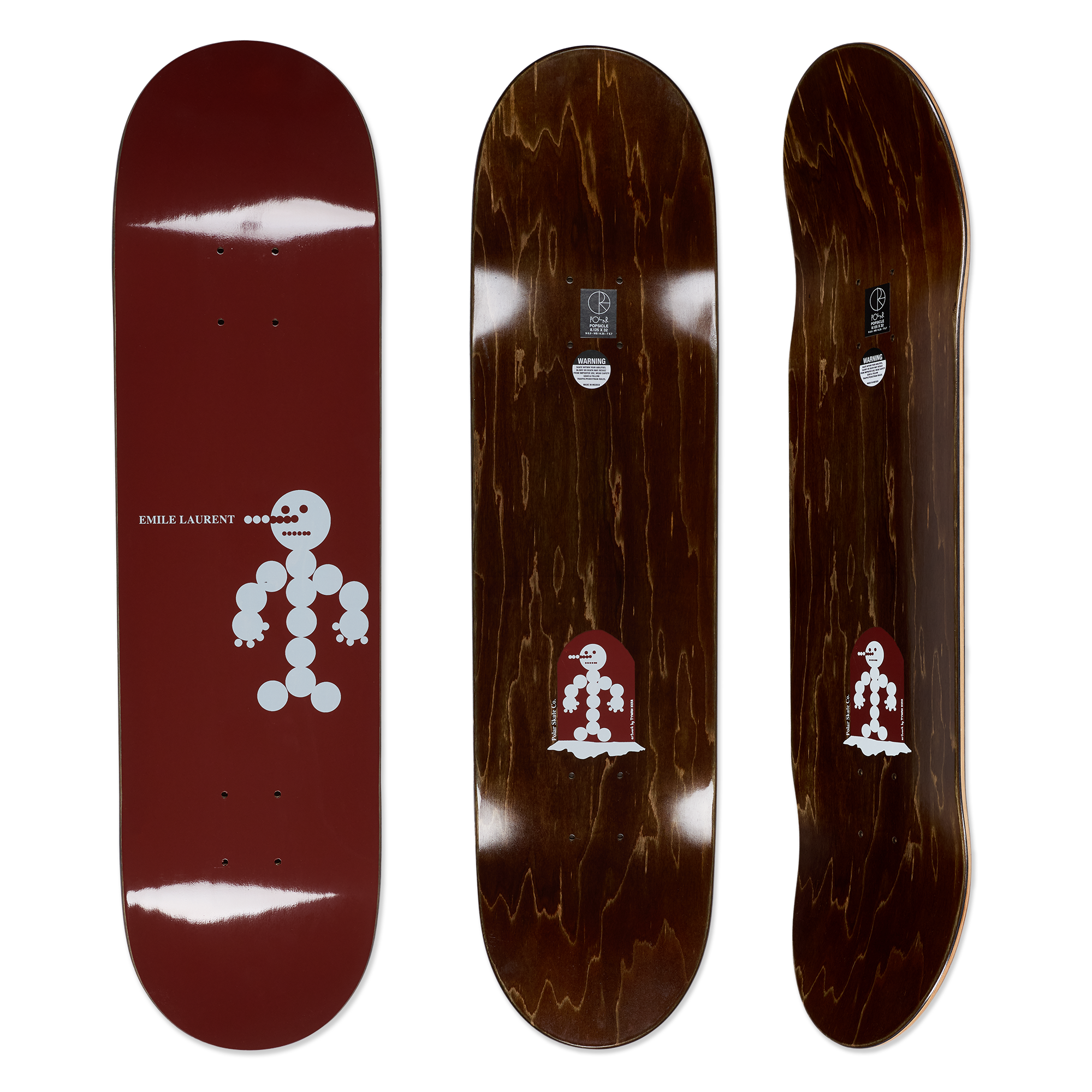 polar-skate-co-emile-laurent-deck-snowman-wine image 1