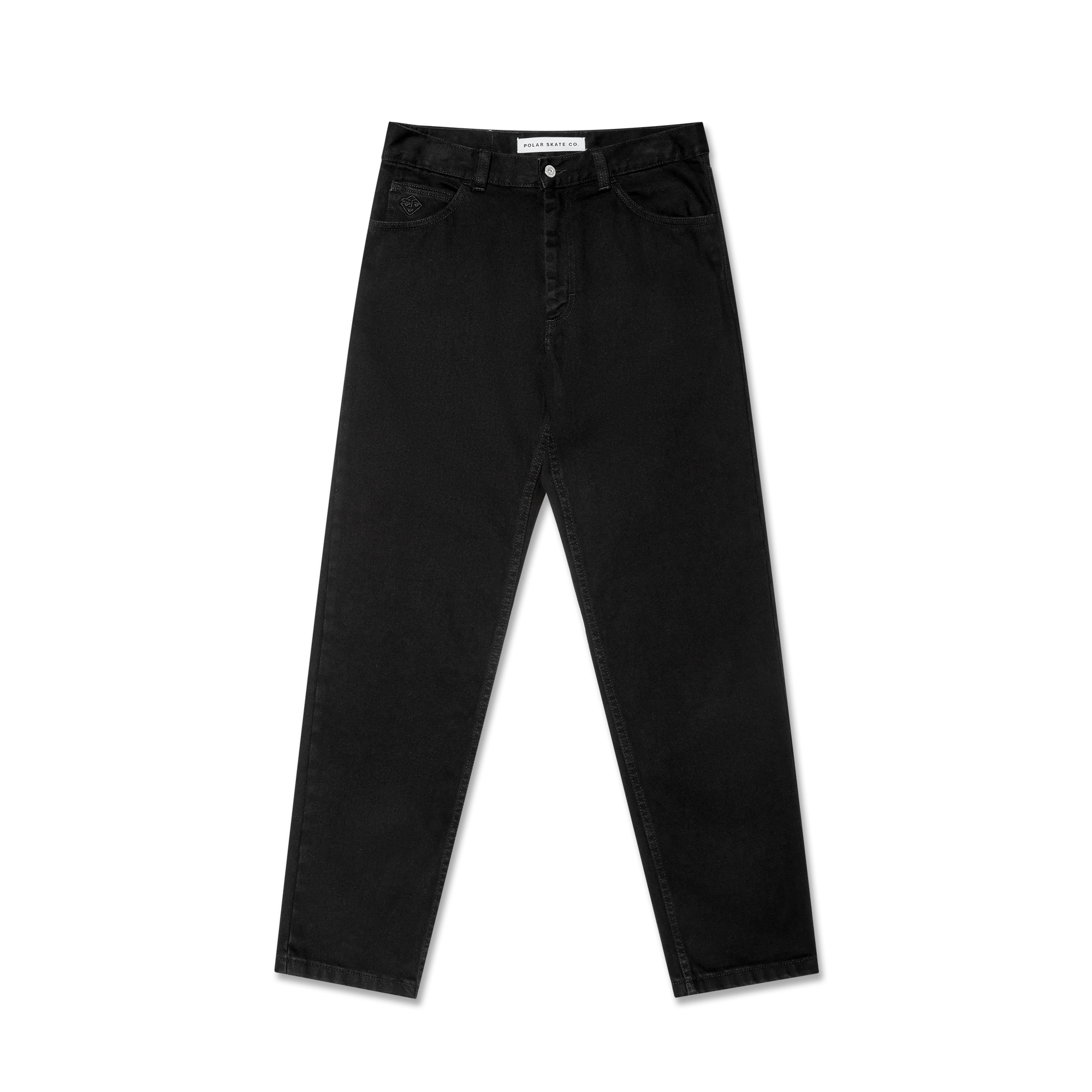 polar-skate-co-89-pants-pitch-black-high-waist-straight-leg-jeans-aus-435-gsm-de image 1