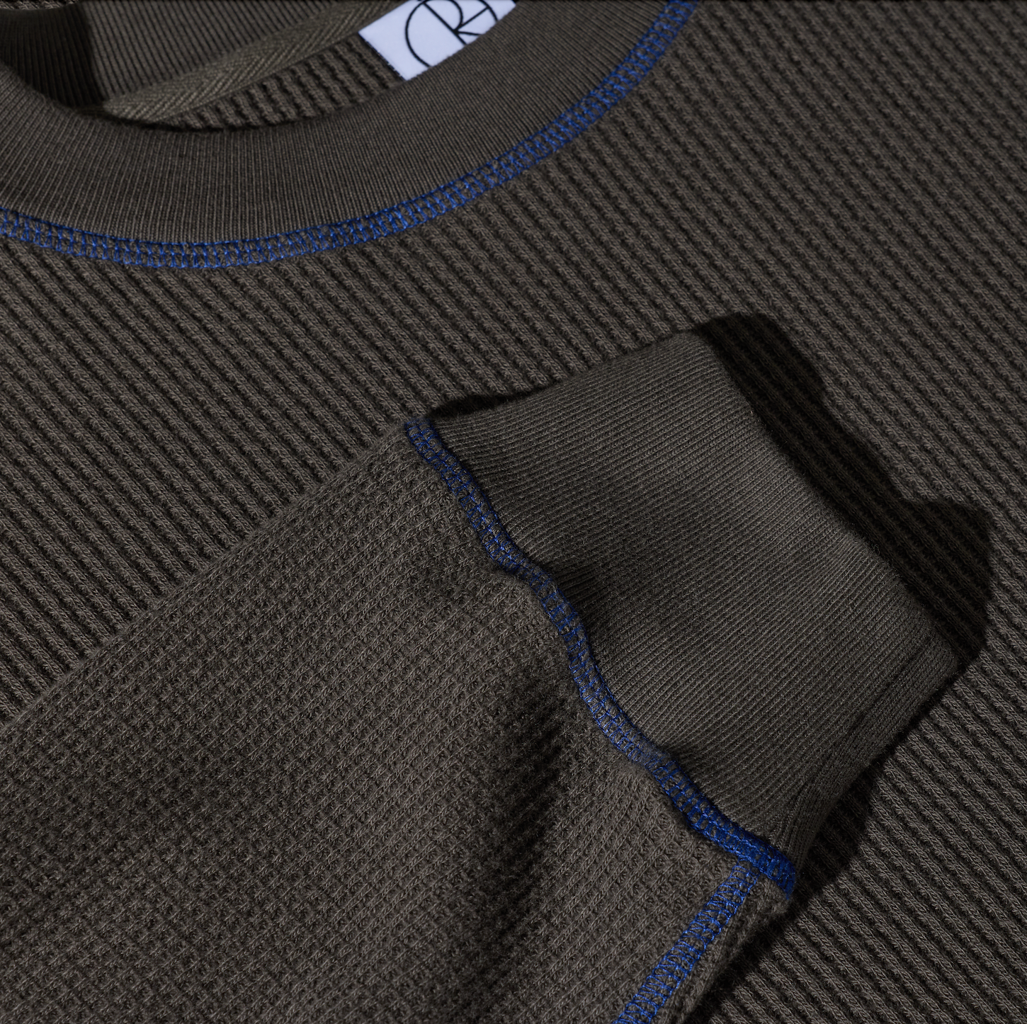 polar-skate-co-dylan-ls-tee-dirty-black-blue-280-gsm-waffle-jersey-loose-cropped image 3
