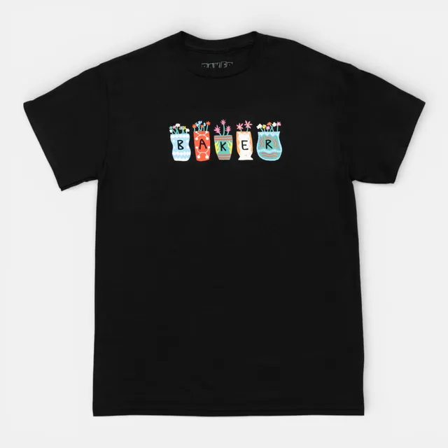 baker-skateboards-pots-flowers-tee-art-by-mike-gigliotti-6-0oz-combed-ringspun-c image 1