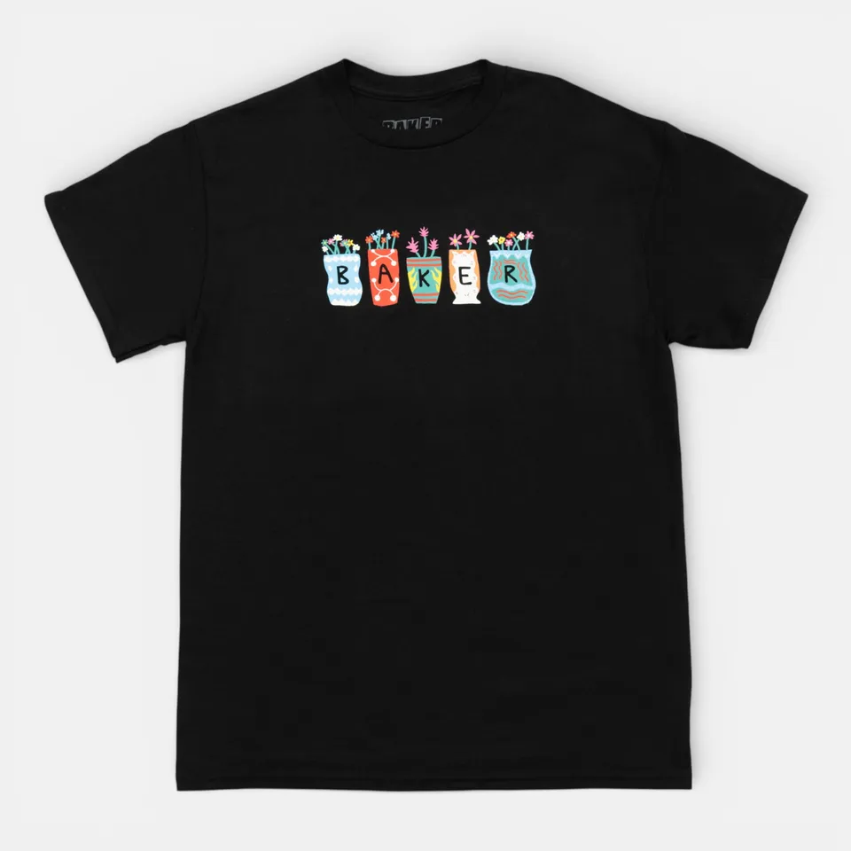 baker-skateboards-pots-flowers-tee-art-by-mike-gigliotti-6-0oz-combed-ringspun-c image 1