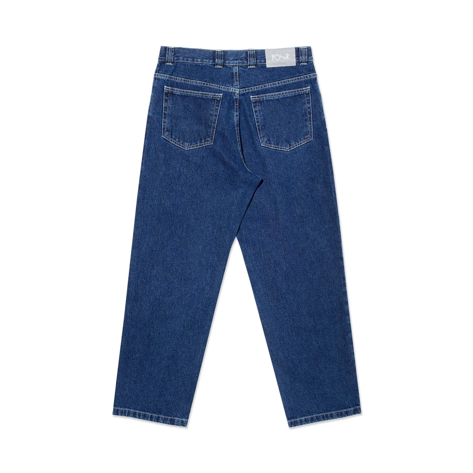 polar-skate-co-93-pants-dark-blue-mit-white-stitching-oversized-jeans image 2