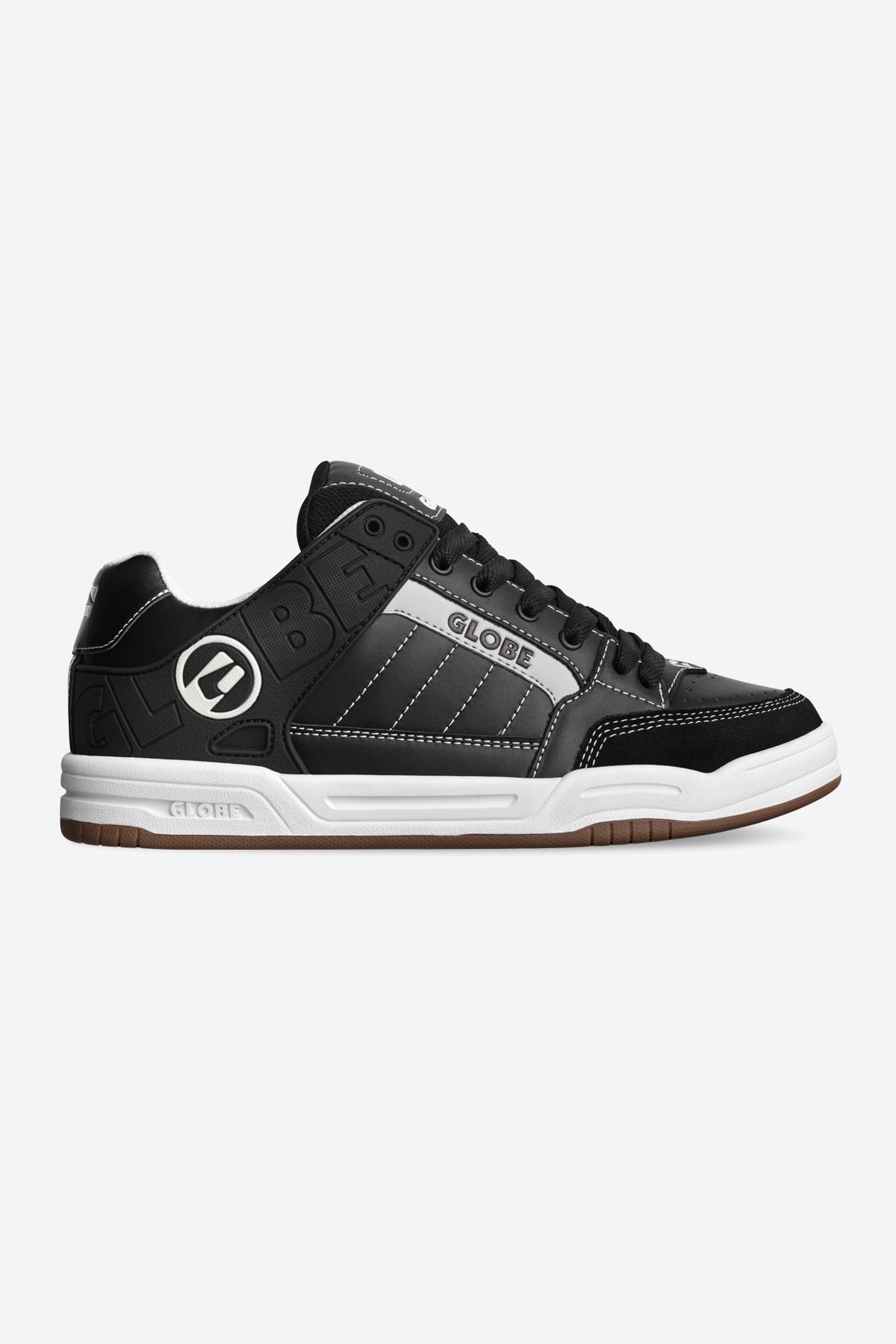 globe-tilt-black-white-stitch-skateschuh-tpr-kragen-s-trac-sohle image 1