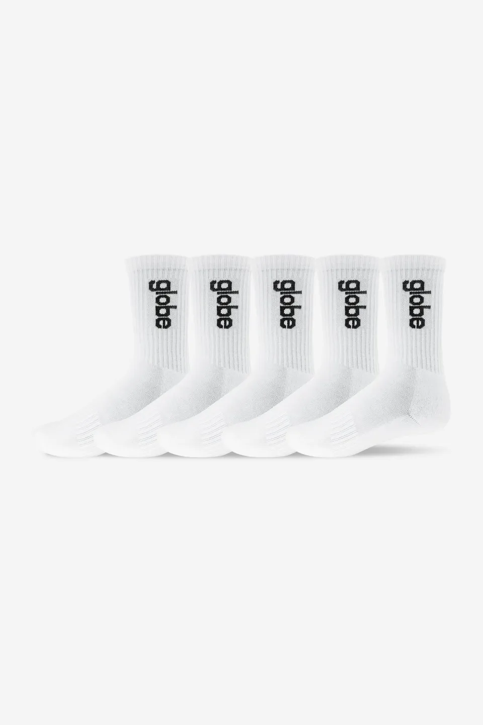 globe-o-g-vert-logo-hi-sock-5-pack-white-crew-socken-mit-arch-support image 1