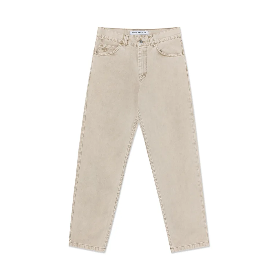 polar-skate-co-89-pants-sand-high-waist-straight-leg-jeans-435-gsm-denim image 1