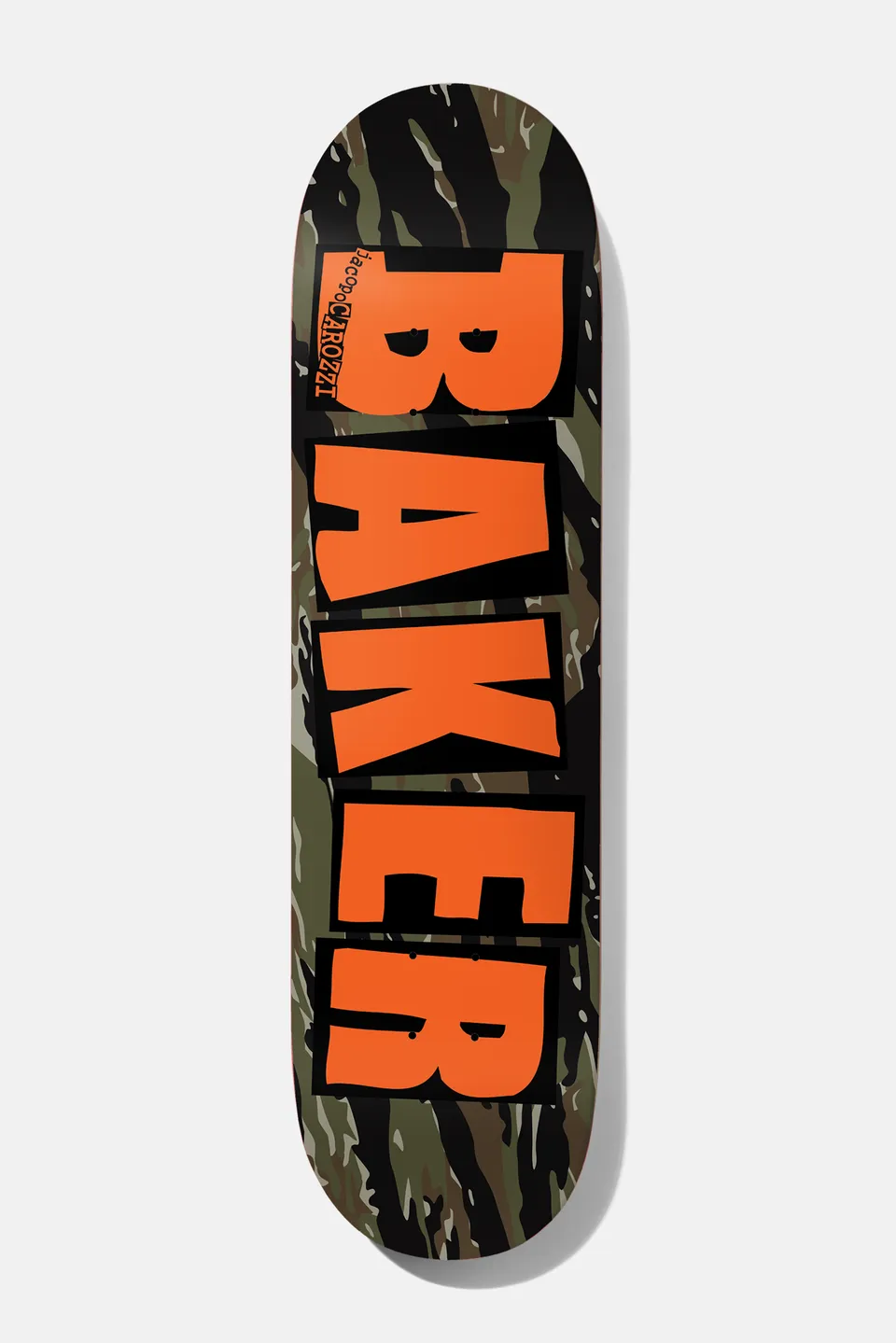baker-skateboards-jacopo-carozzi-brand-logo-tiger-stripe-deck-8-38-pro-modell-tw image 1