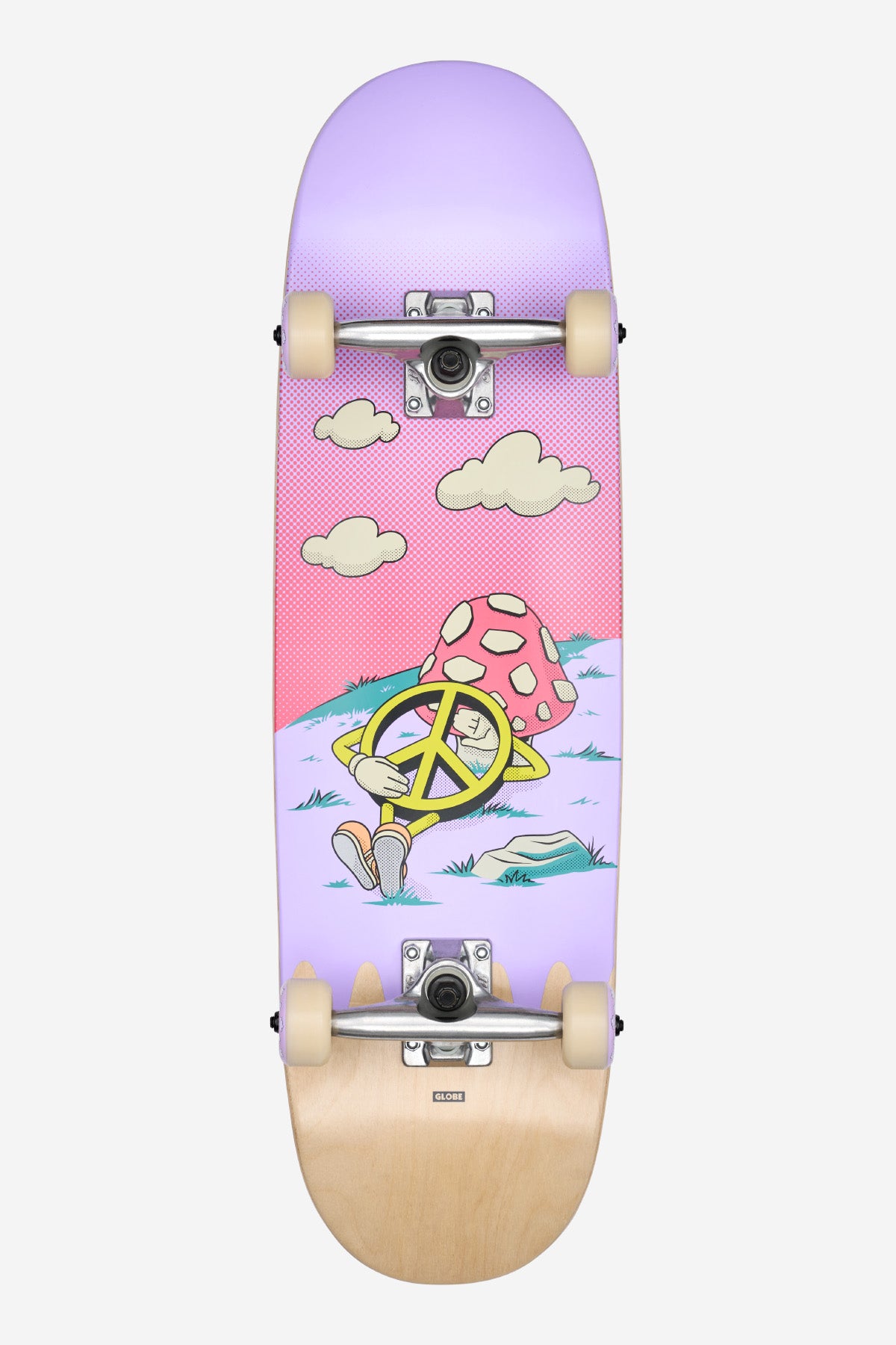 globe-kids-grip-95-mid-8-25-complete-skateboard-wide-peace-man image 1