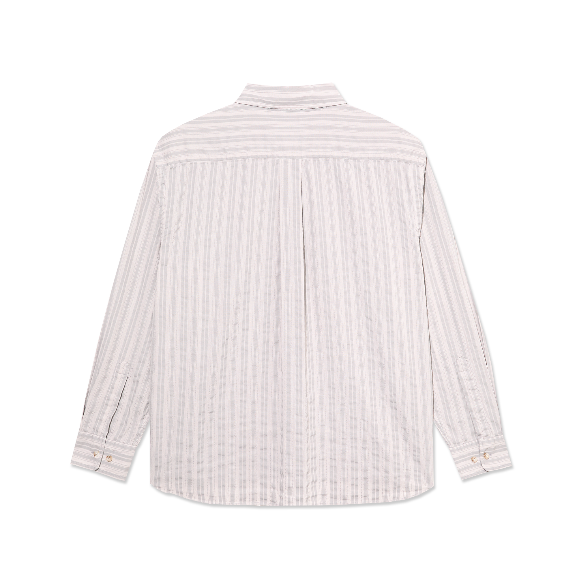 polar-skate-co-bart-ls-shirt-grey-stripe-seersucker-langarm image 2