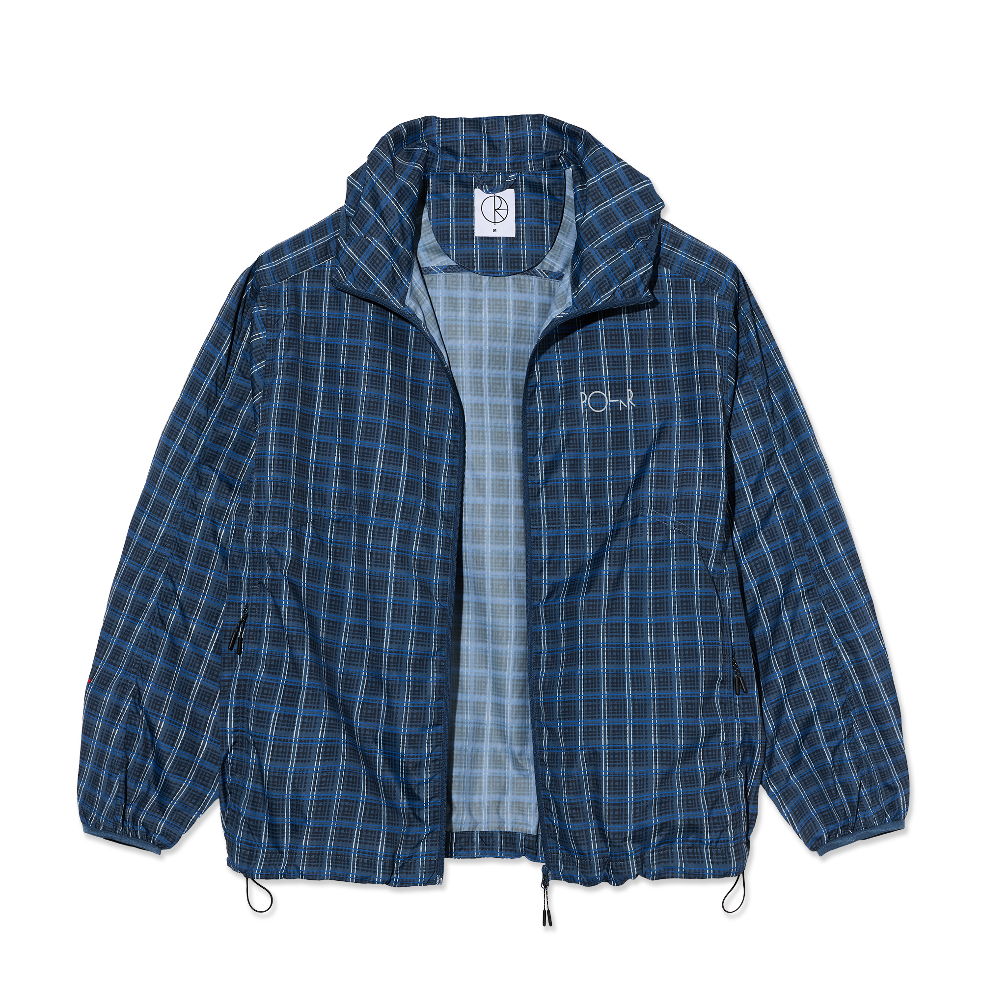 polar-skate-co-chase-light-shell-jacket-blue-check-packable-regenjacke-pu-600-80 image 3