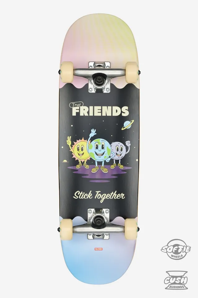 globe-kids-grip-95-mini-7-9-complete-skateboard-wide-true-friends image 1
