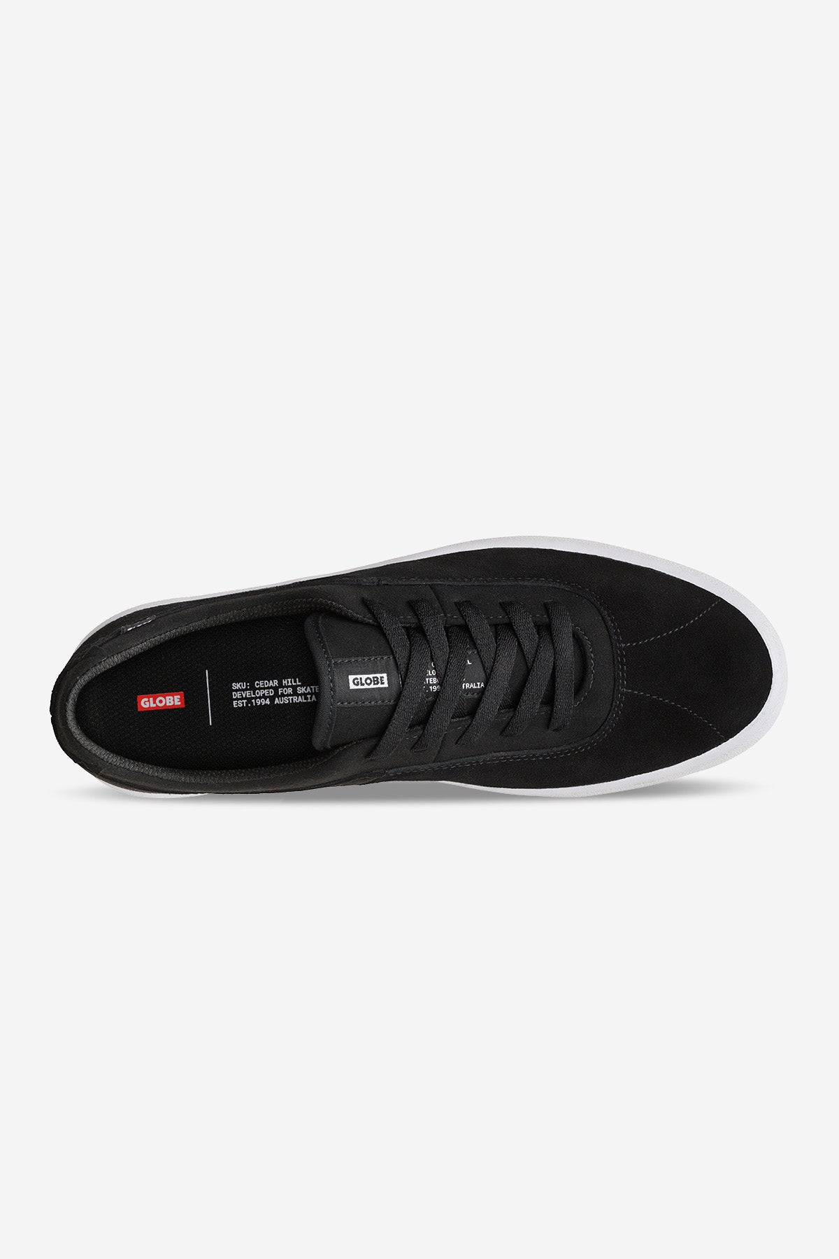 globe-melbek-black-white-suede-skate-schuh-mit-abriebfester-gummi-au-ensohle image 3