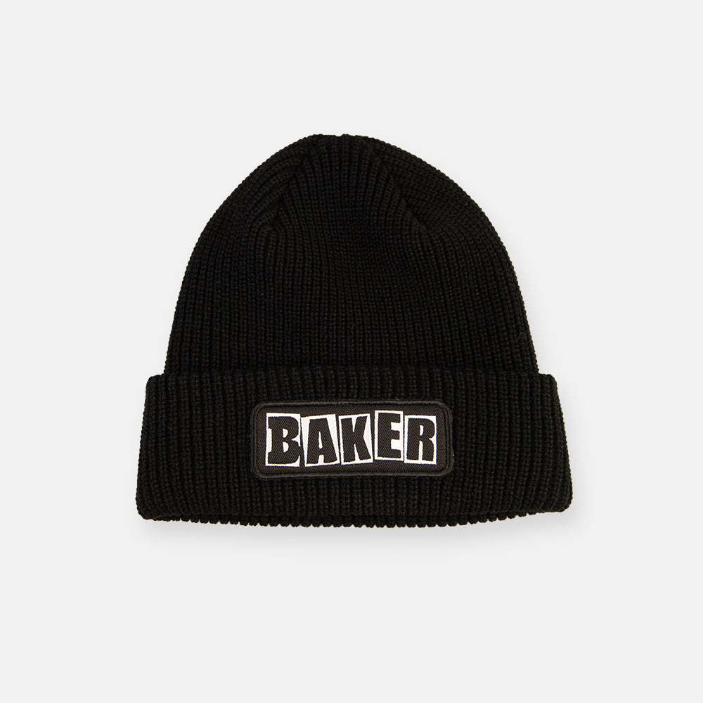 baker-skateboards-brand-logo-black-patch-beanie image 1