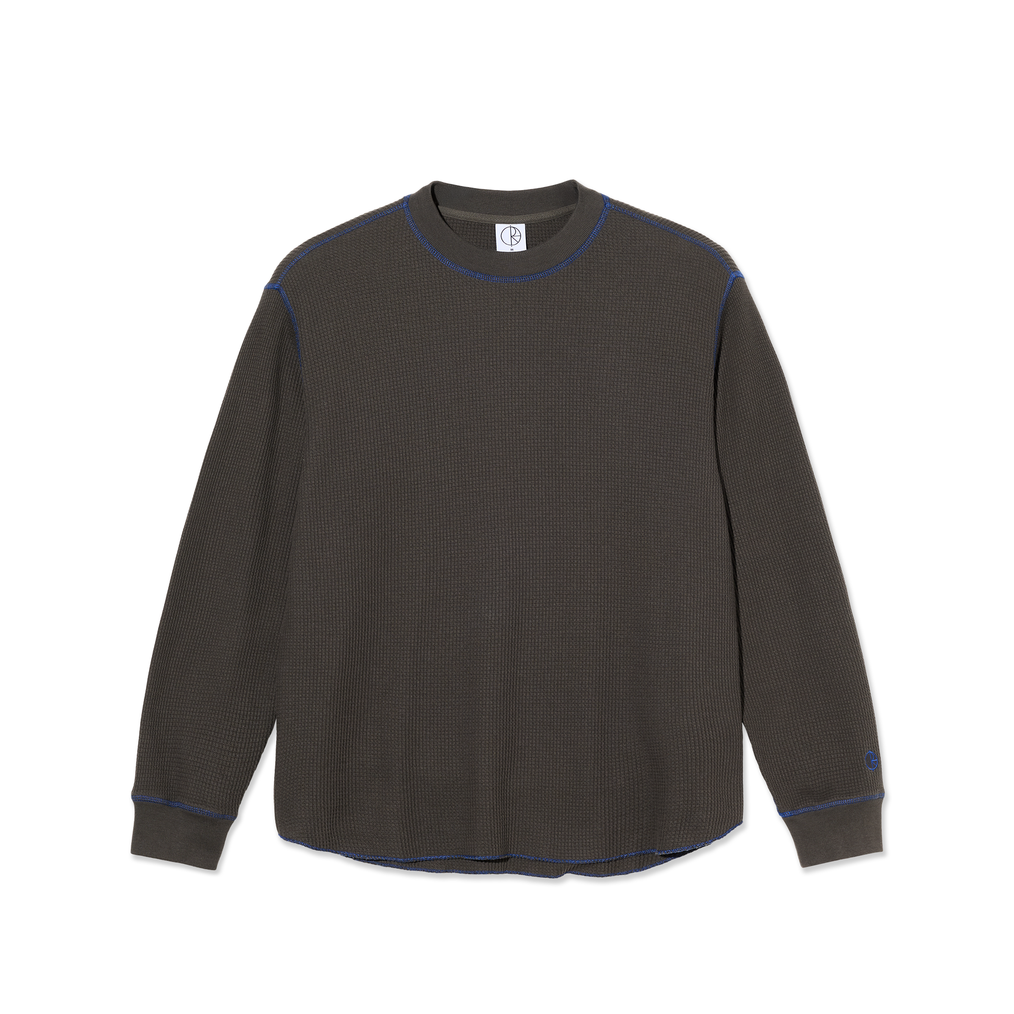 polar-skate-co-dylan-ls-tee-dirty-black-blue-280-gsm-waffle-jersey-loose-cropped image 1