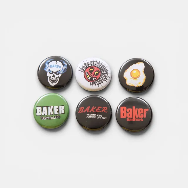 baker-skateboards-any-questions-button-6er-pack-markenlogo-anstecker-bunt-gemisc image 1