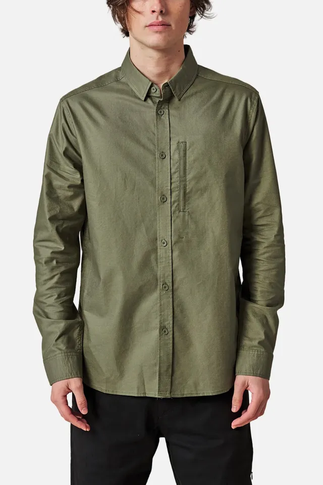 globe-foundation-ls-shirt-olive-langarm-hemd-aus-bio-baumwolle image 1