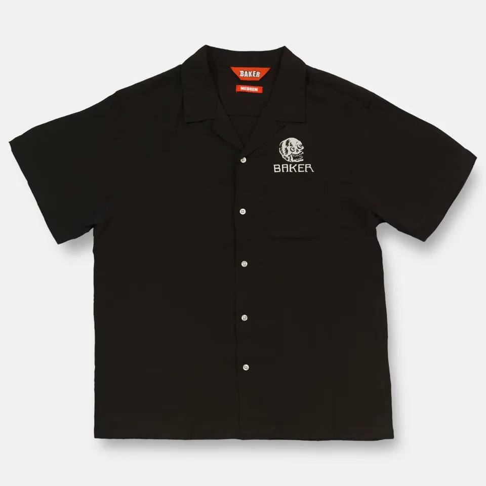 baker-skateboards-skull-button-up-black image 1
