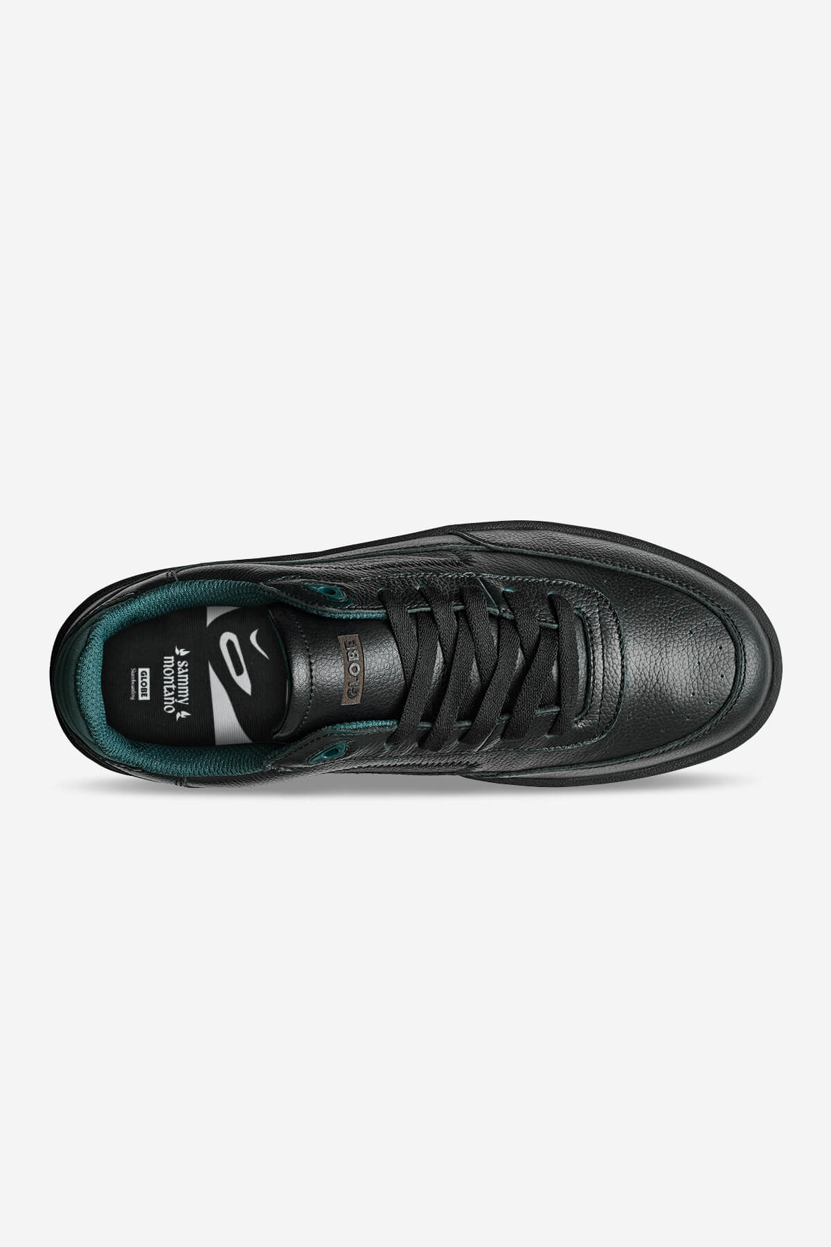 globe-holand-black-green-montano-skate-shoes-scratch-off-leather image 2