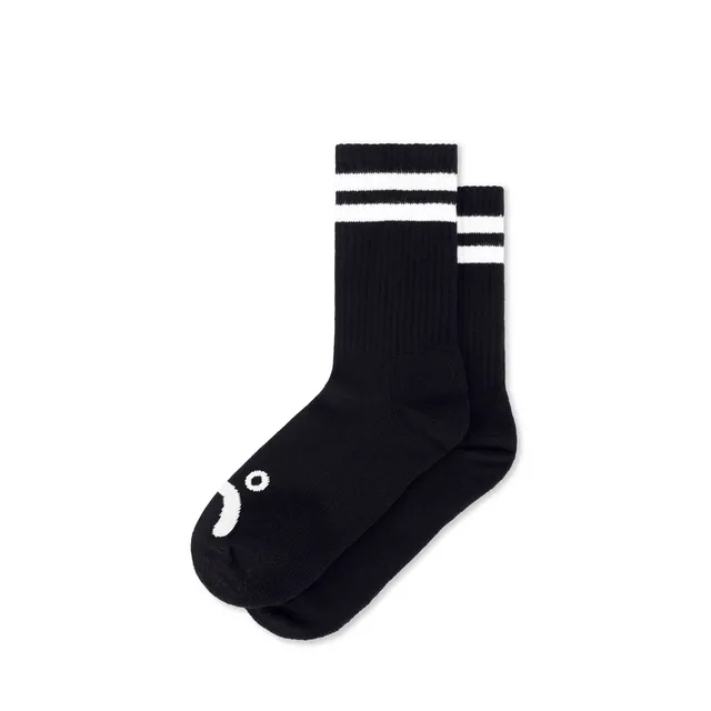 polar-skate-co-rib-socks-happy-sad-black-white-crew-l-nge-85-baumwolle image 1