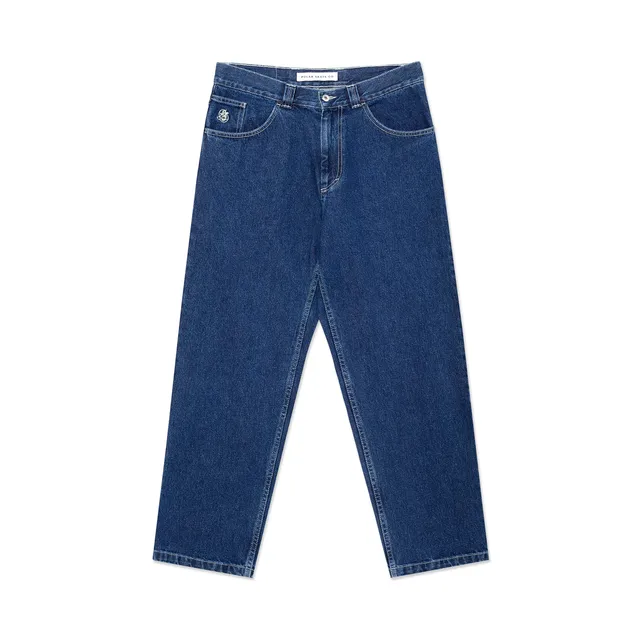 polar-skate-co-93-pants-dark-blue-mit-white-stitching-oversized-jeans image 1