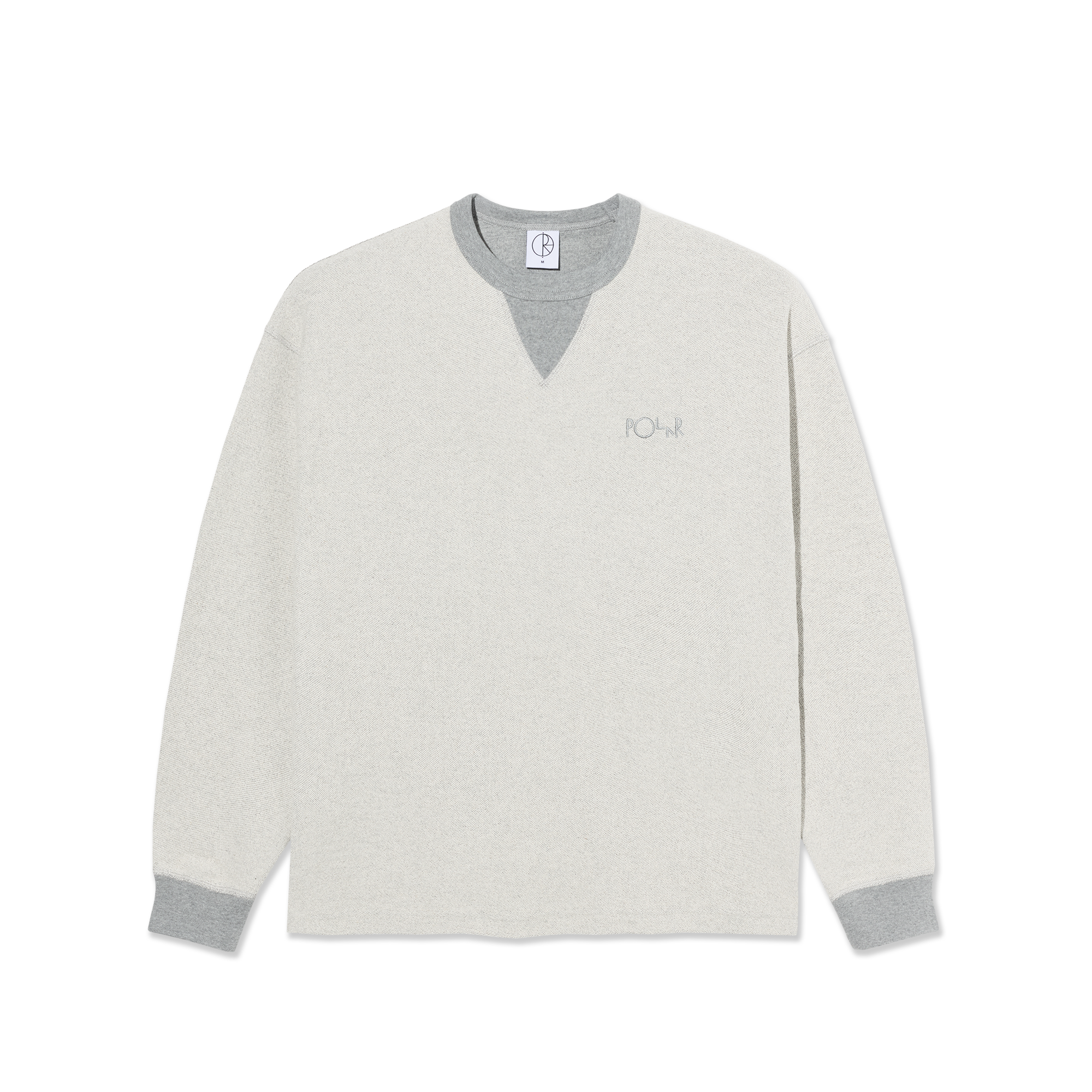 polar-skate-co-reversed-sweater-heather-grey-350-gsm-loopback-jersey-loose-cropp image 1