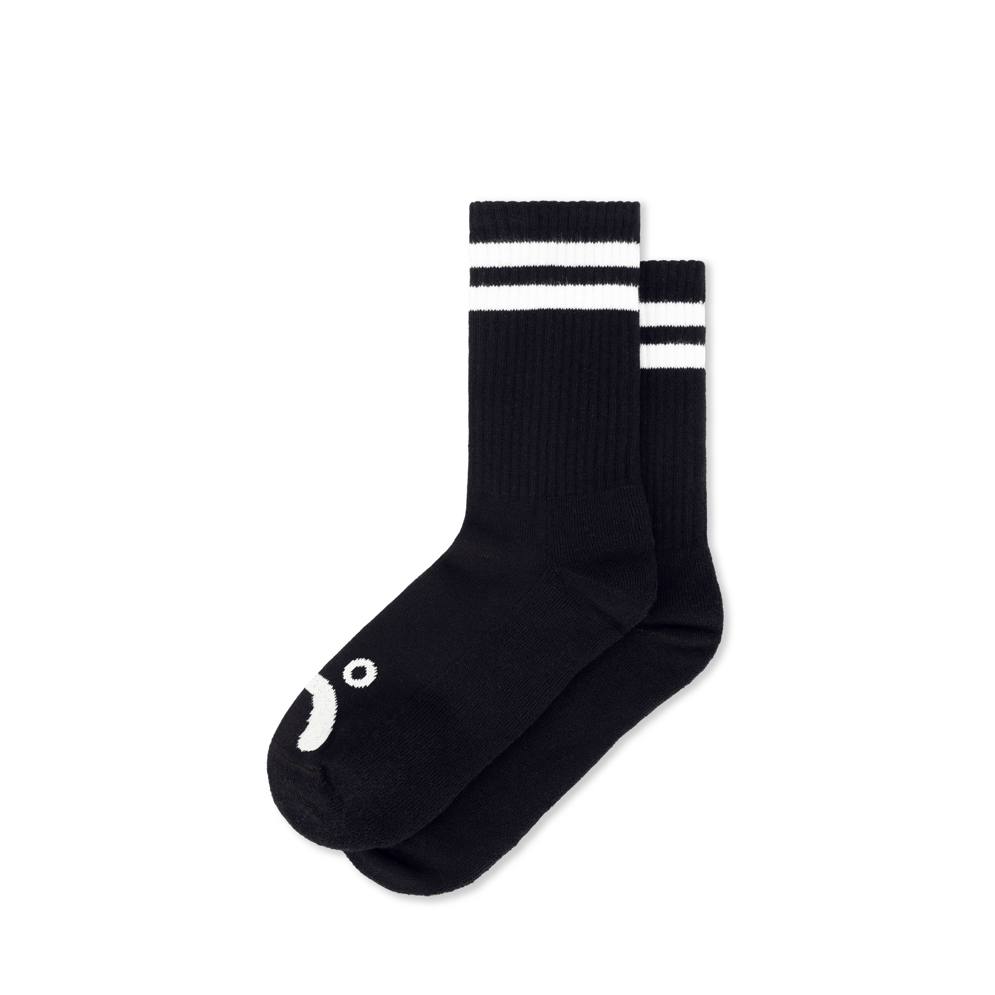 polar-skate-co-rib-socks-happy-sad-black-white-crew-l-nge-85-baumwolle image 1