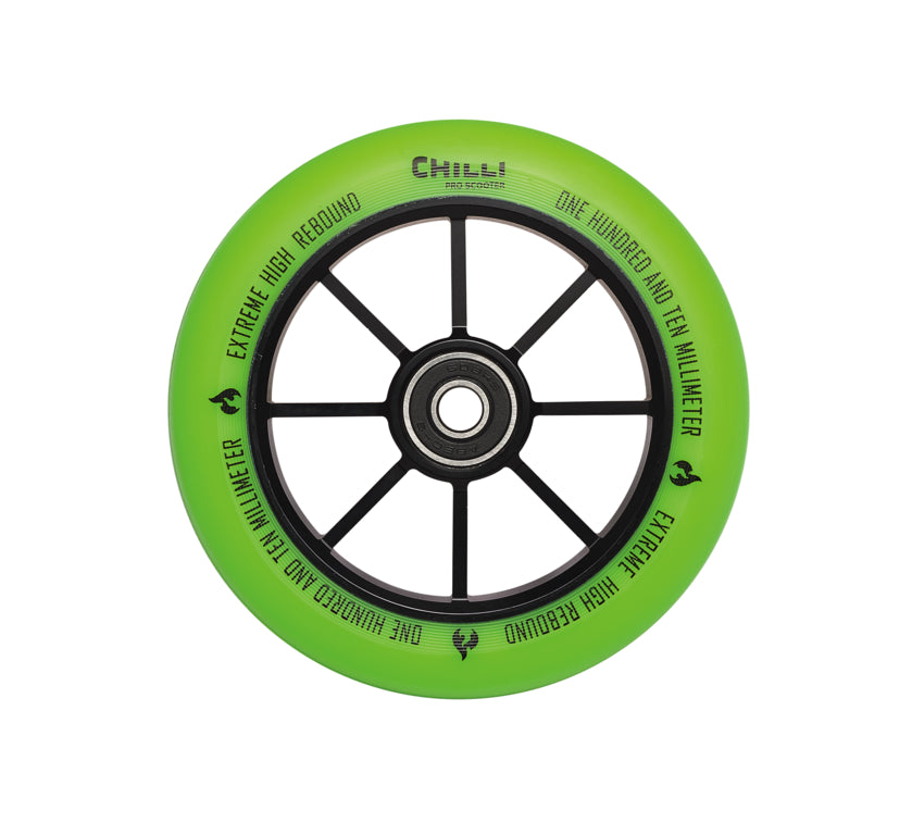 chilli-pro-scooter-wheel-green-110mm-base-stunt-scooter-rolle image 1