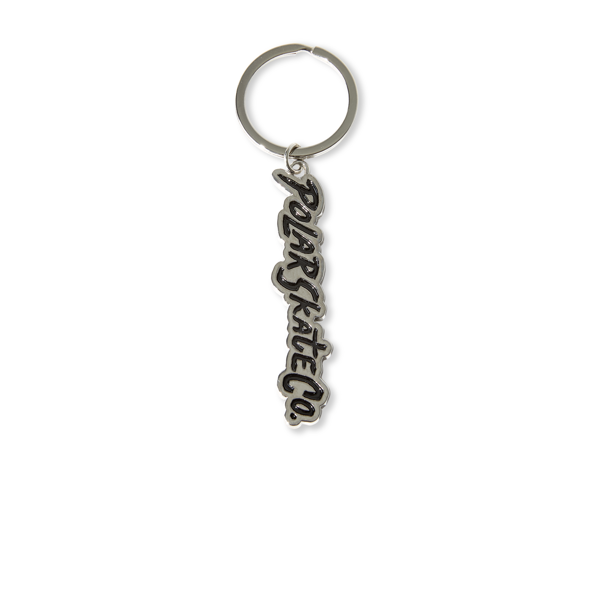 polar-skate-co-keychain-surf-logo-silver-black-zinklegende-mit-emaille-10-x-3-cm image 1