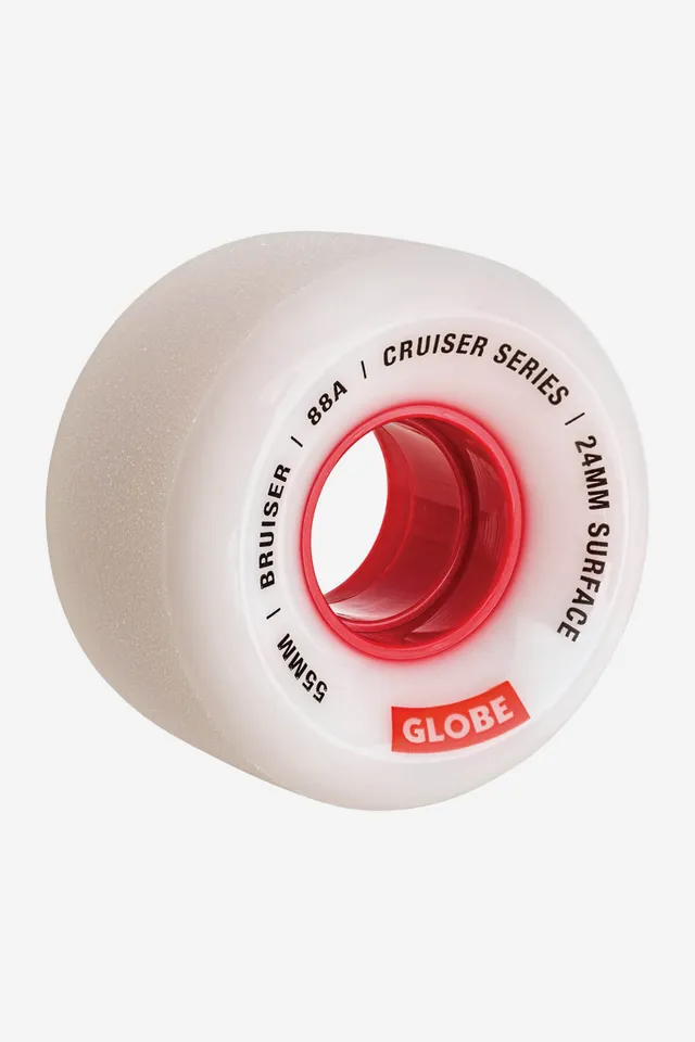 globe-bruiser-cruiser-wheel-55mm-white-red-88a-4er-pack image 1